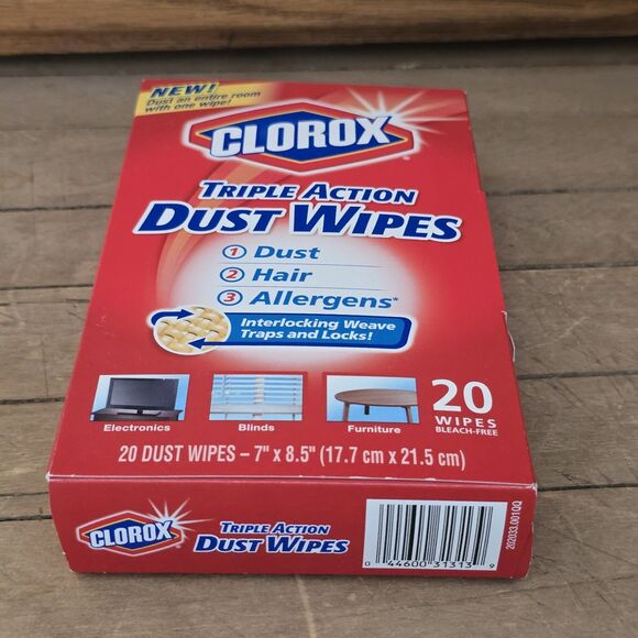 Clorox Triple Action Dust Wipes 20 Count Singles Discontinued 2014 New In Box - Picture 5 of 6